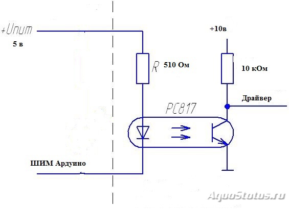 Подключение оптопары PC817